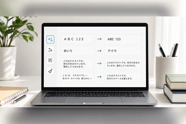 全角半角やかな、改行と空白を変換するテキスト整形ツール
